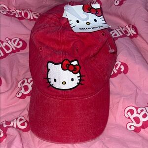 Hello Kitty Pinkish-Red washed Cap